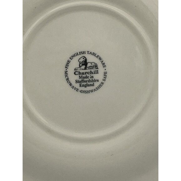 Churchill Blue Floral Cabbage Rose Bread Dessert Plate England 7.75" Replacement - Picture 4 of 7